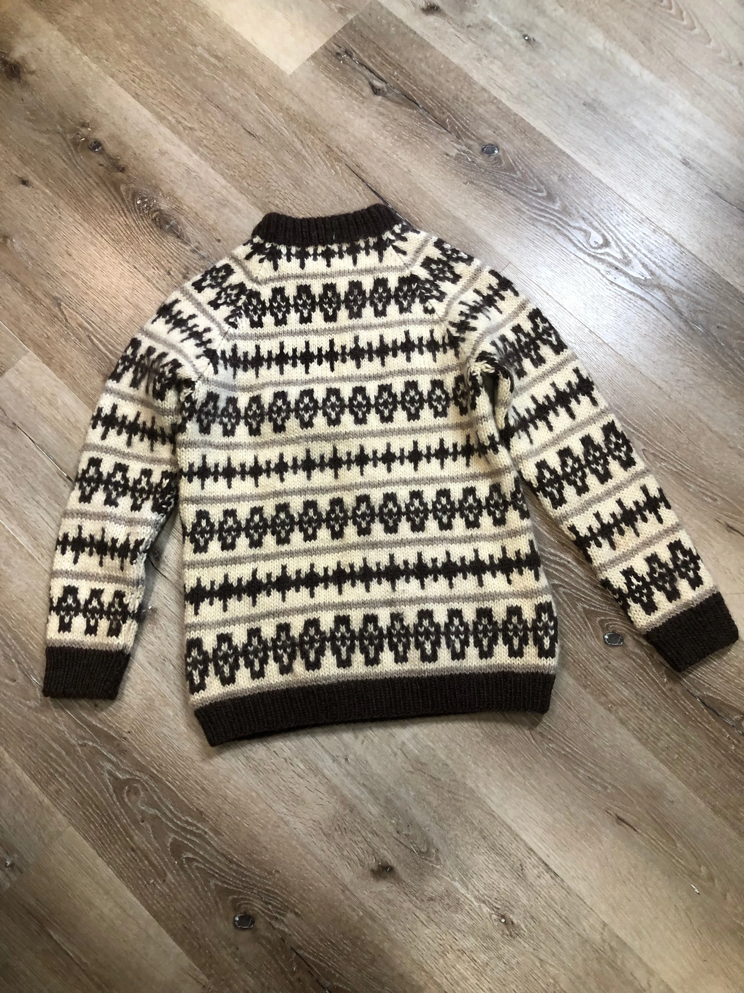 Vintage Joanne Knitwear Crewneck Sweater with Fair Isle Design, Made in Scotland