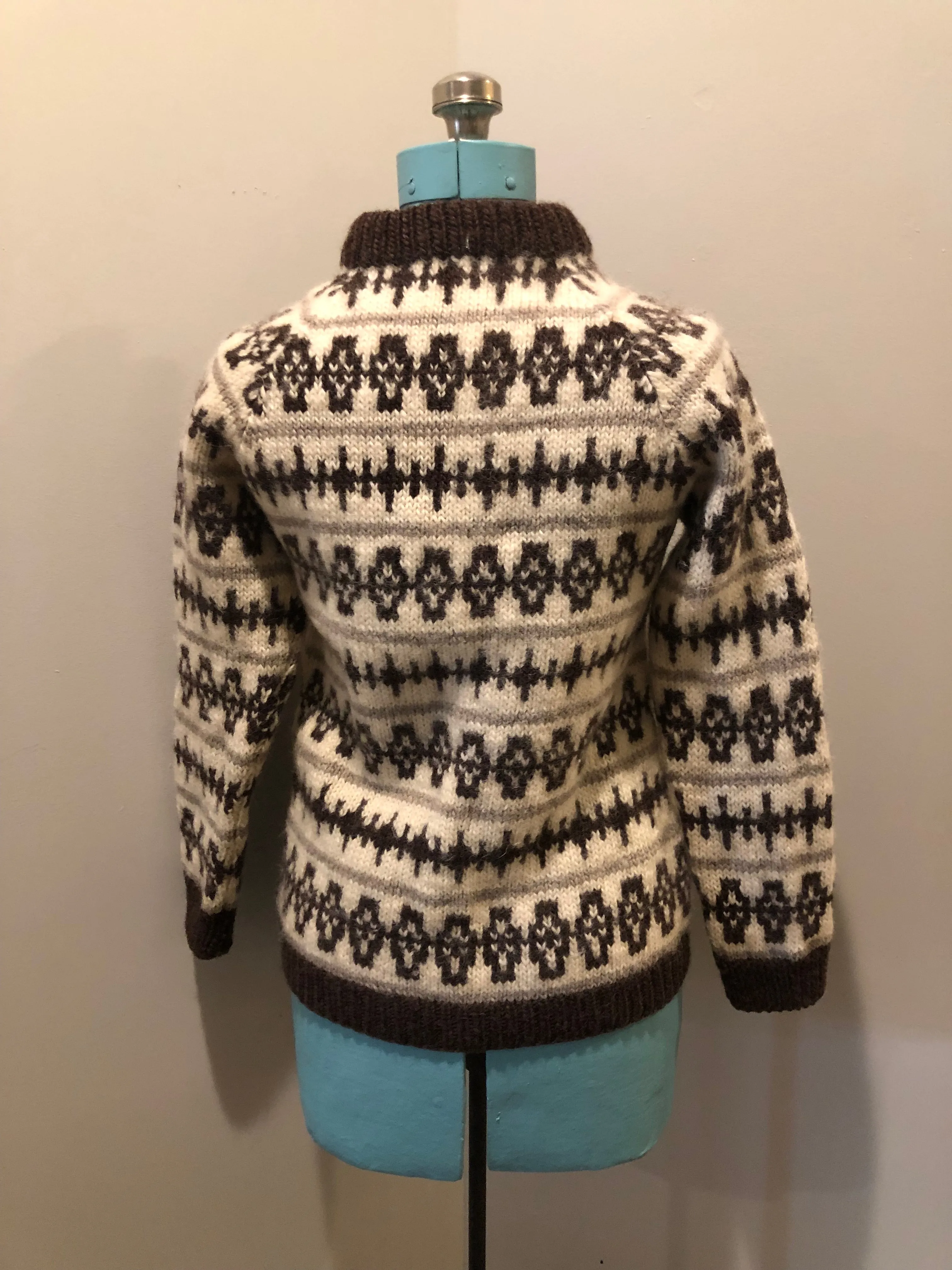 Vintage Joanne Knitwear Crewneck Sweater with Fair Isle Design, Made in Scotland