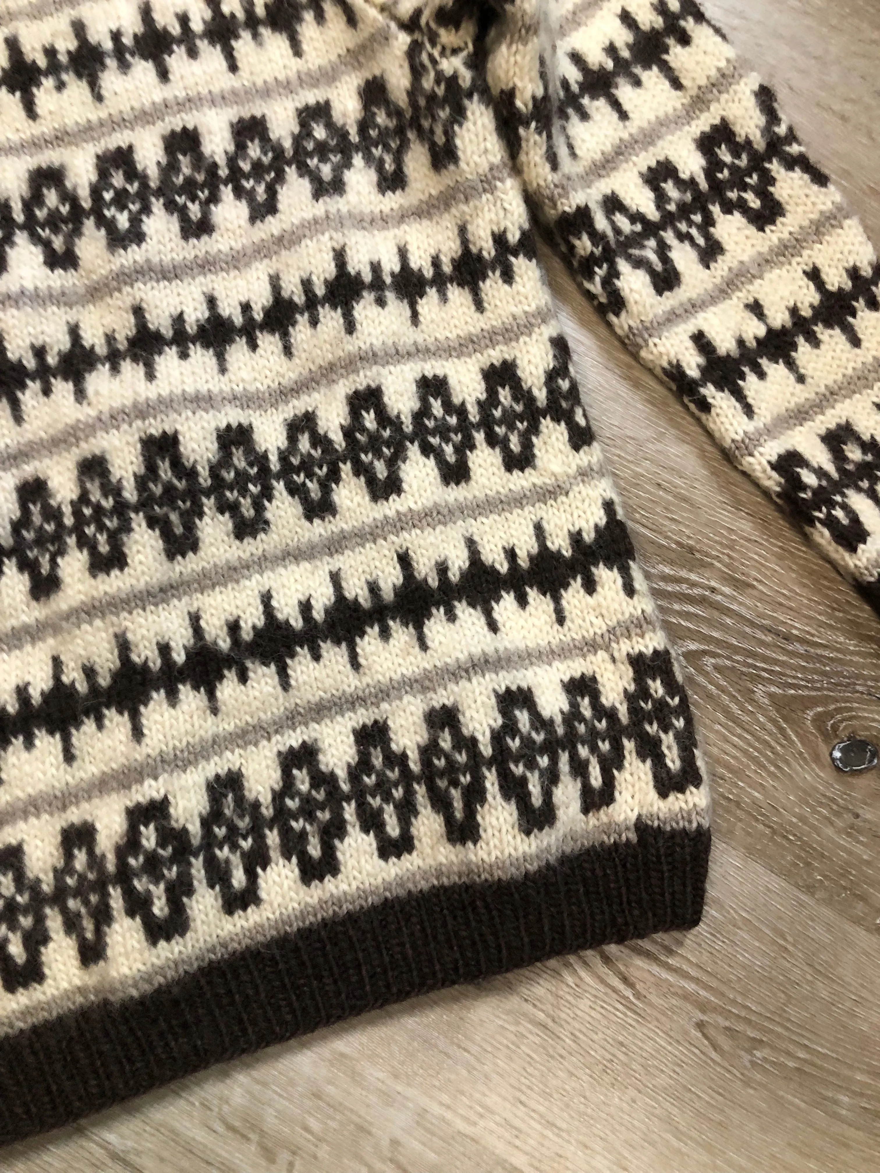 Vintage Joanne Knitwear Crewneck Sweater with Fair Isle Design, Made in Scotland