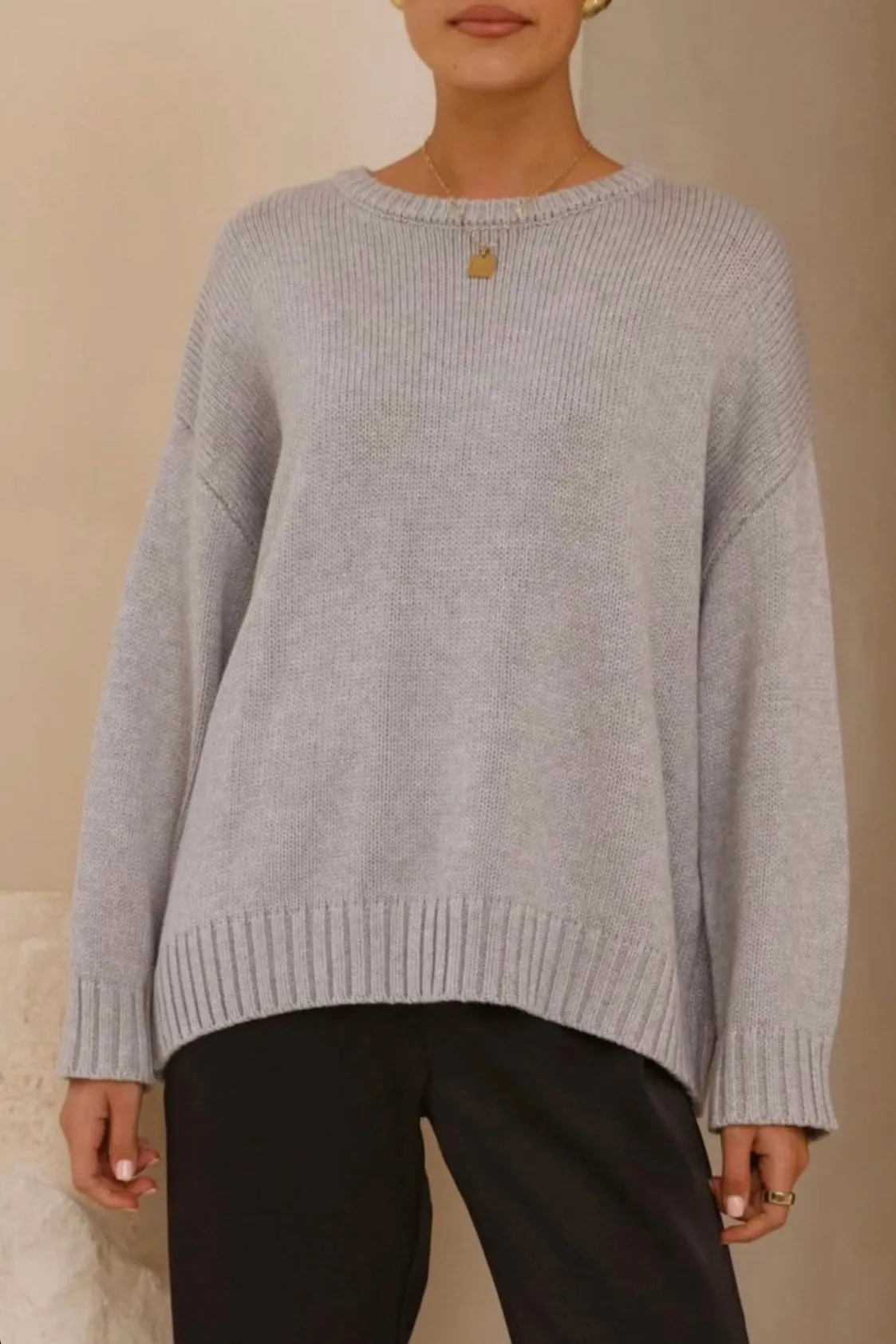 White Closet Bess Knit Jumper Grey