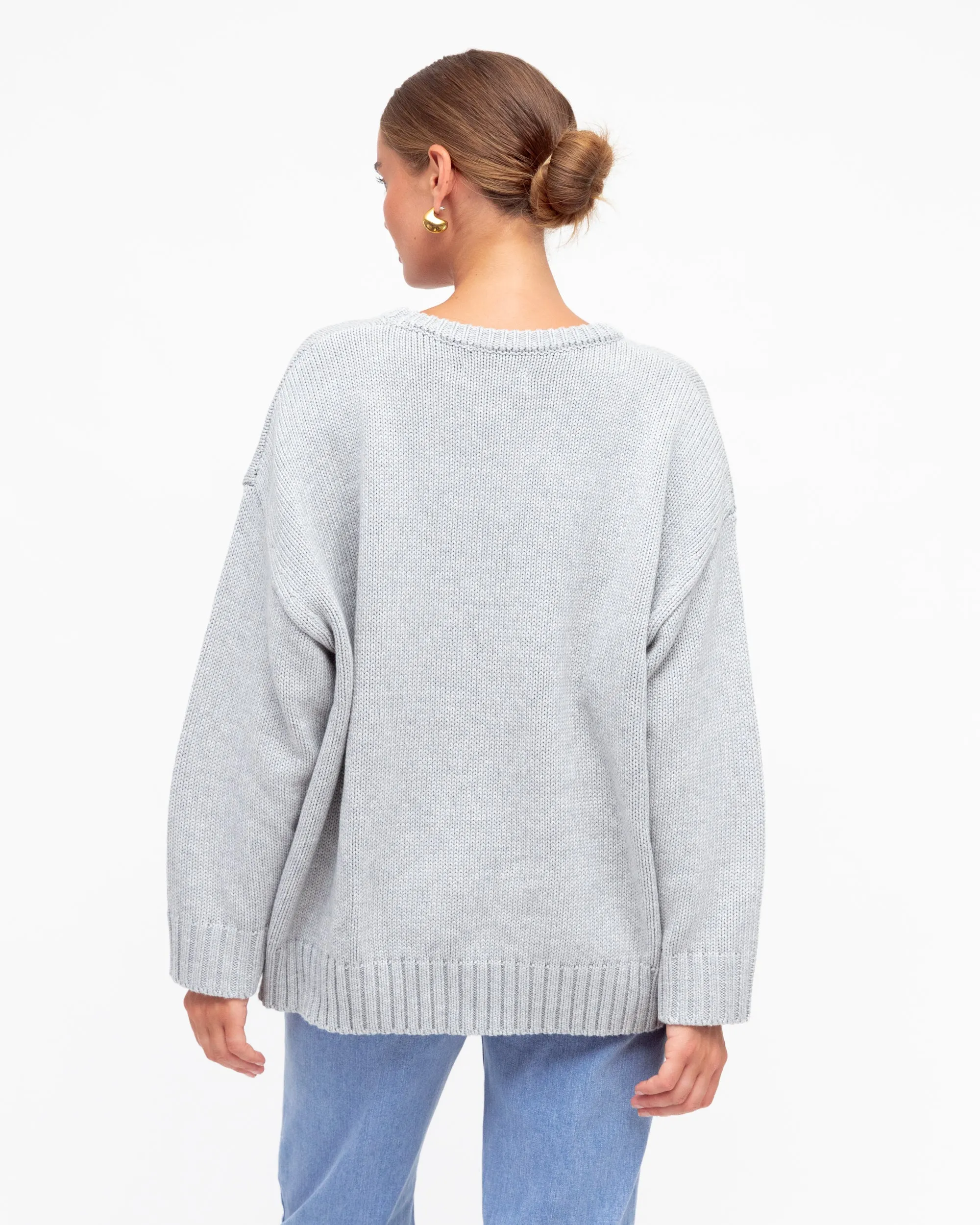 White Closet Bess Knit Jumper Grey