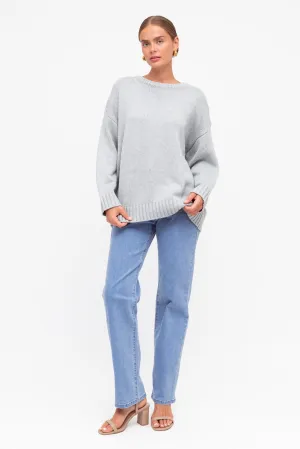 White Closet Bess Knit Jumper Grey