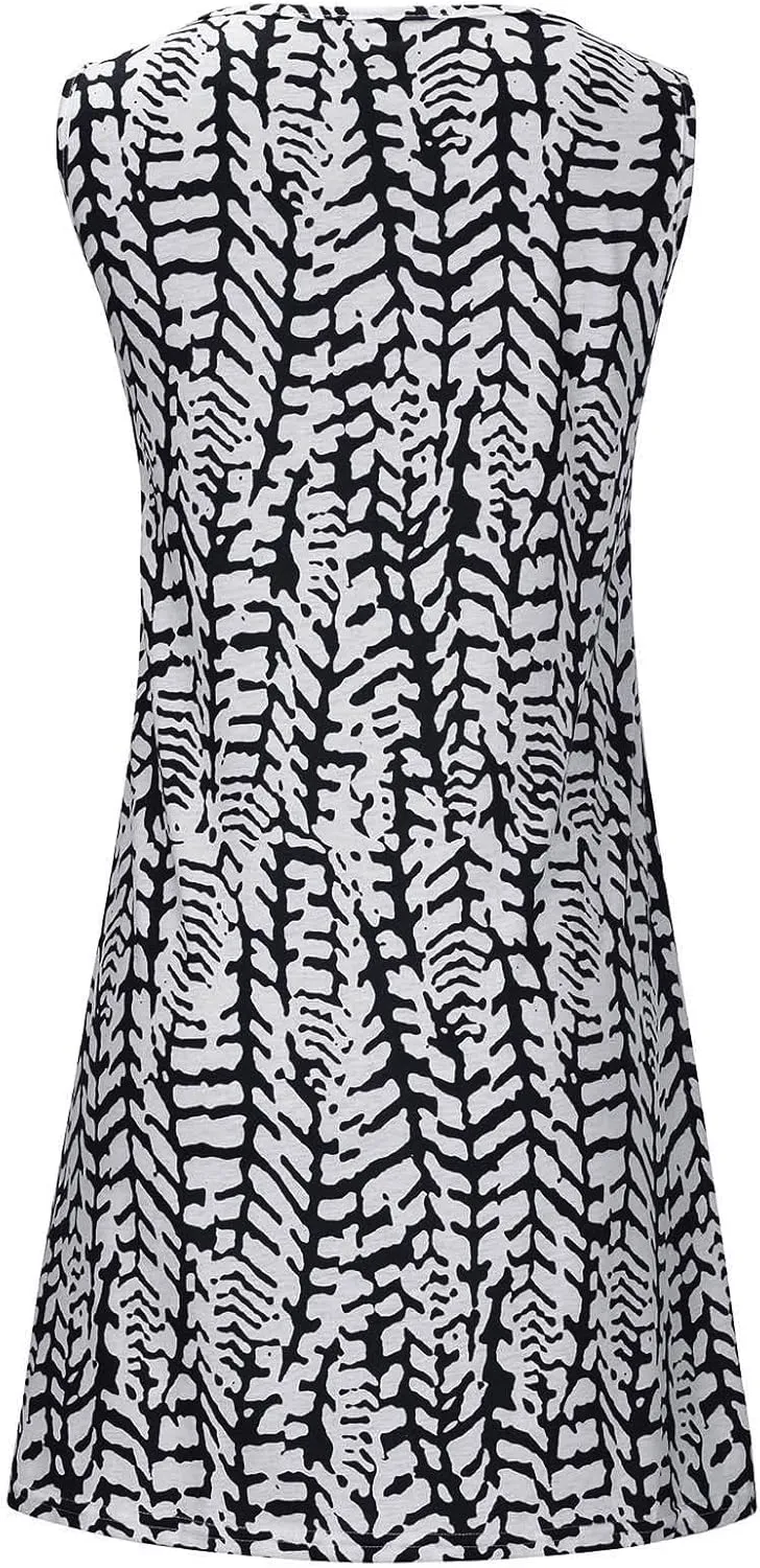 Women Short Summer Dresses 2024 Floral Boho Trendy Dress Sleeveless Causal Sundresses Cute Beach Vacation Clothes