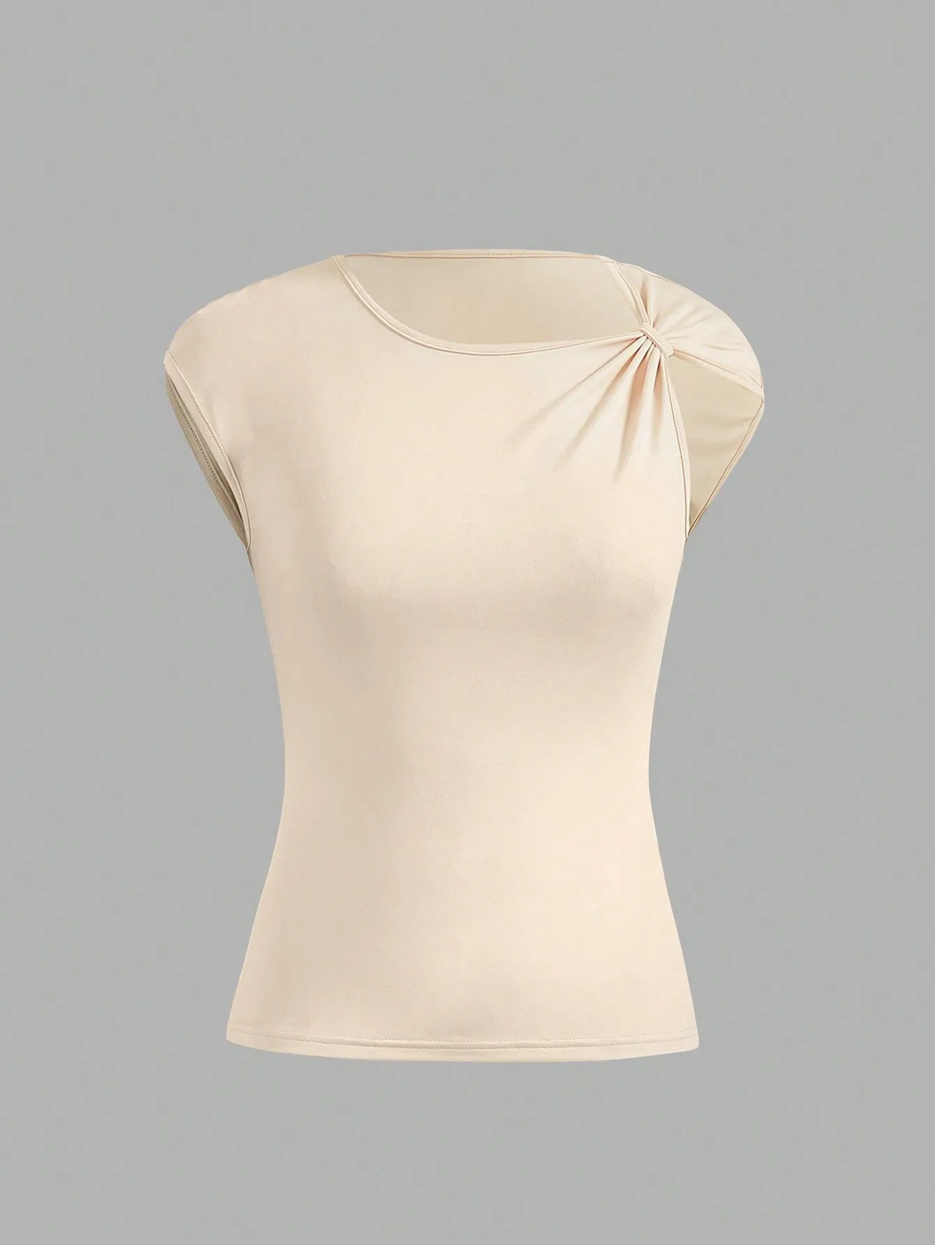 Women Simple Asymmetrical Neck T-Shirt For Going Out Summer
