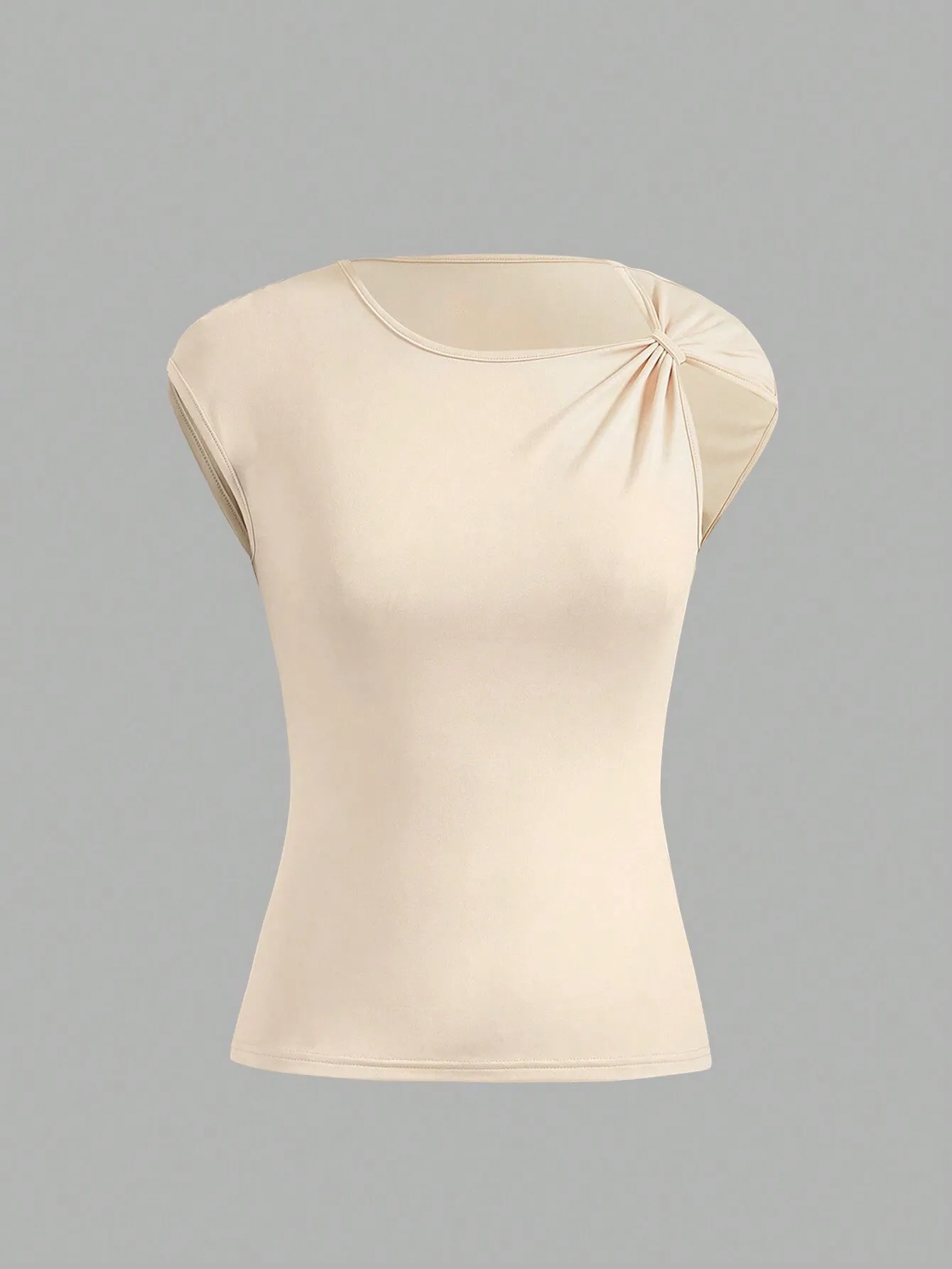 Women Simple Asymmetrical Neck T-Shirt For Going Out Summer