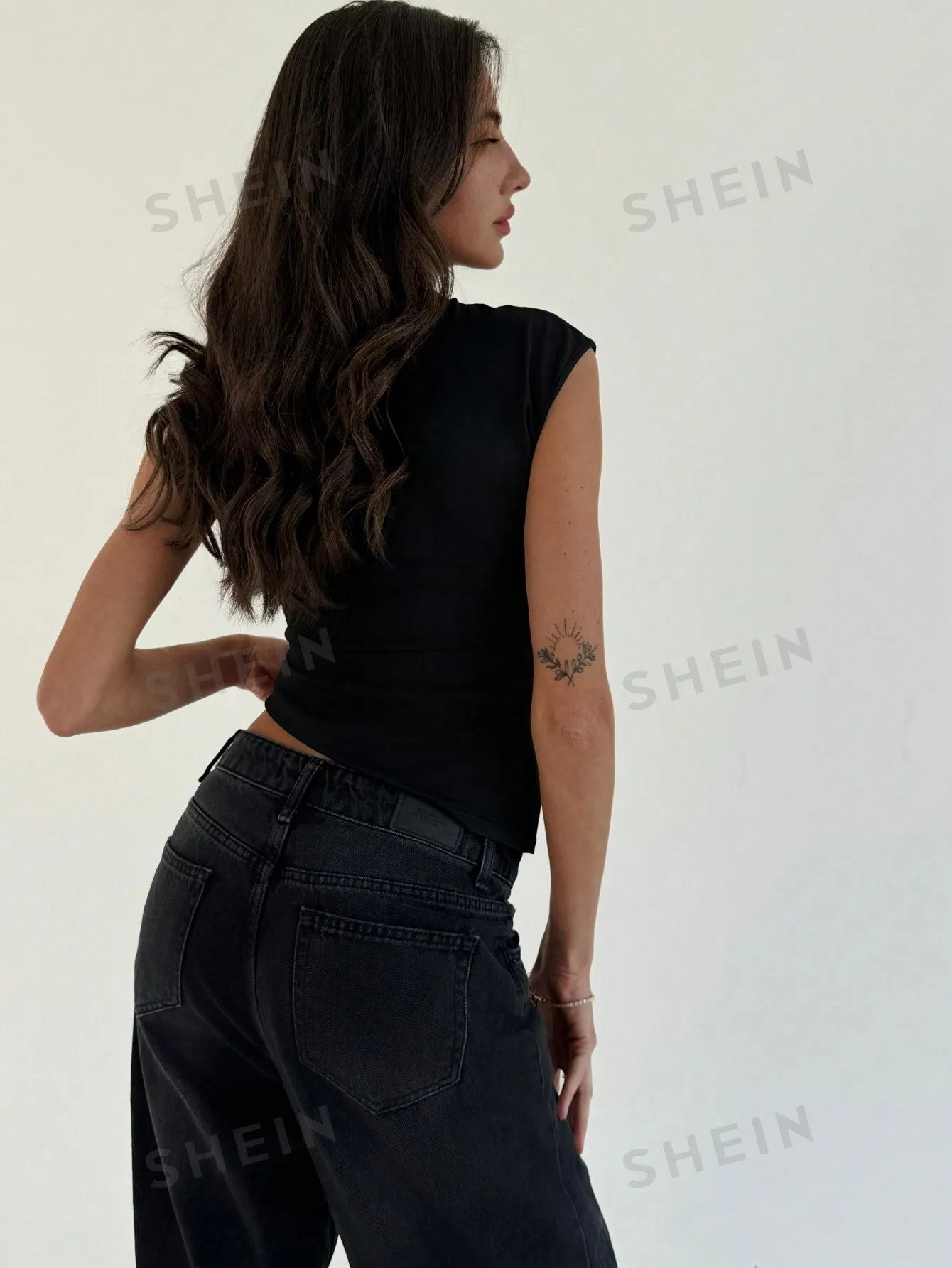 Women Simple Asymmetrical Neck T-Shirt For Going Out Summer