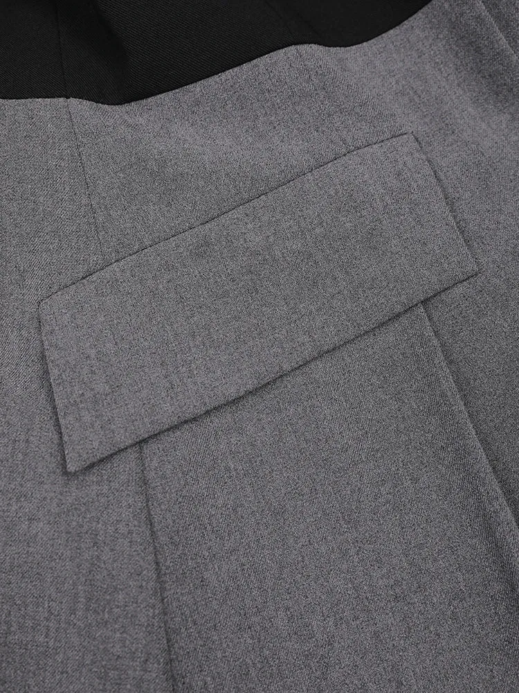 Women's Elegant Pleated Blazer & Trousers Suit Set
