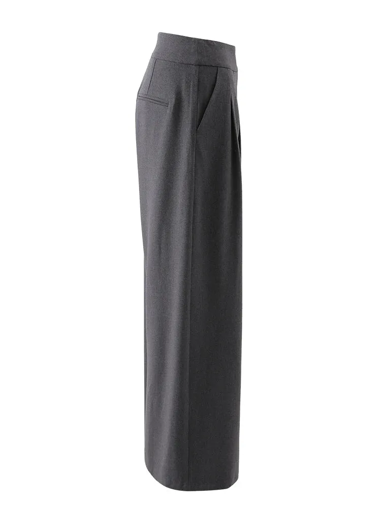 Women's Elegant Pleated Blazer & Trousers Suit Set