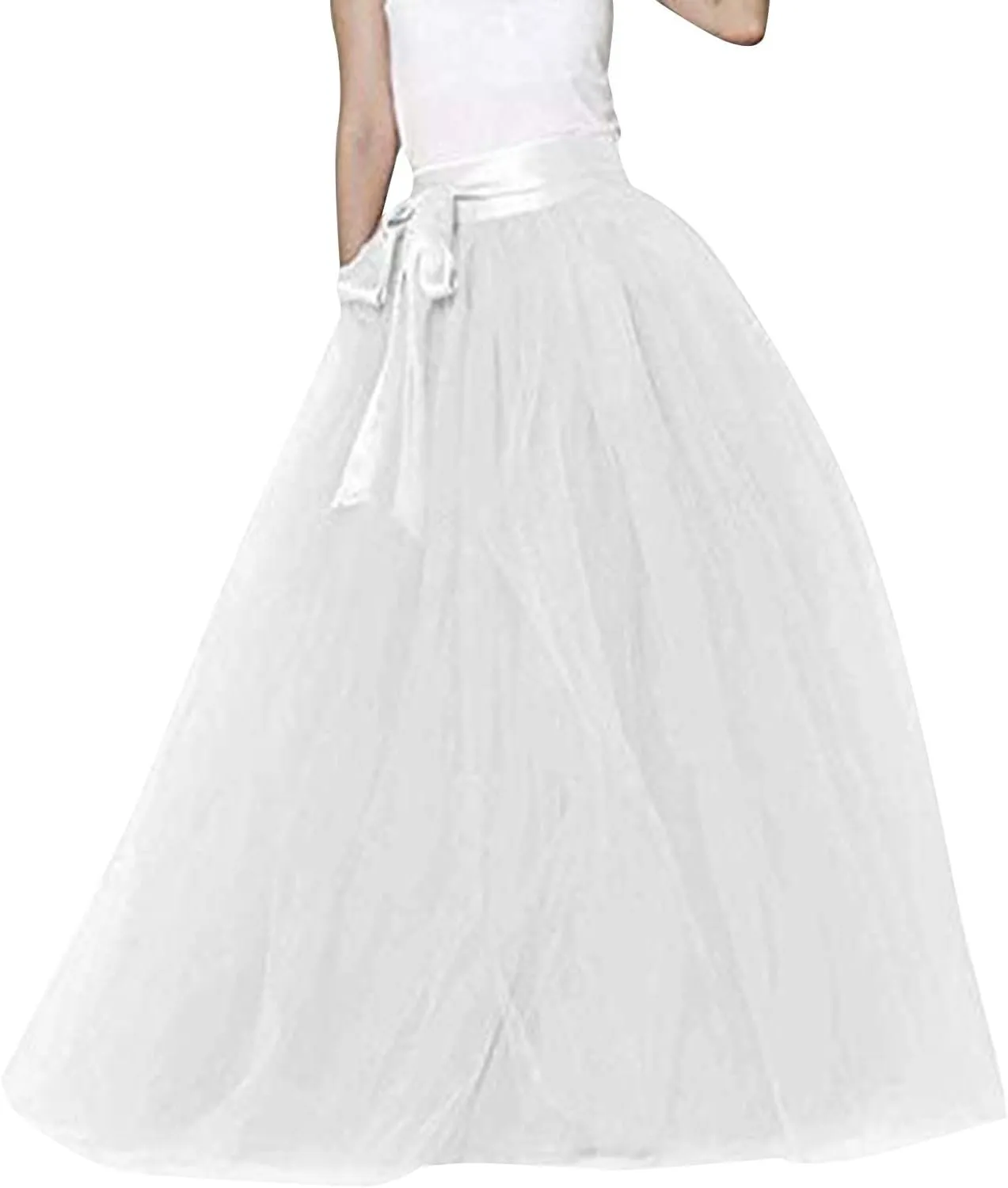 Womens Skirt Tulle Tutu Skirt Pleated Princess Midi Skirts Adult Tutu Dancing Party Evening Tulle Ankle Skirt for Womens