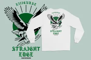 XIIICurse Straight Edge Long Sleeve Tee in White