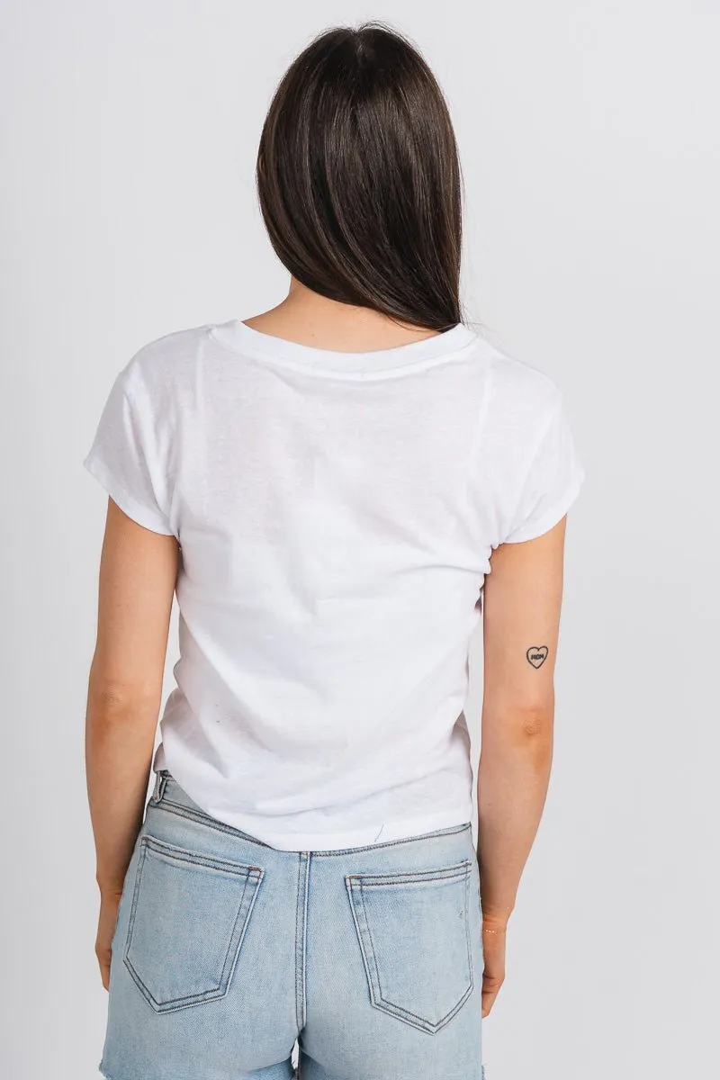 Z Supply modern tri blend v-neck tee white