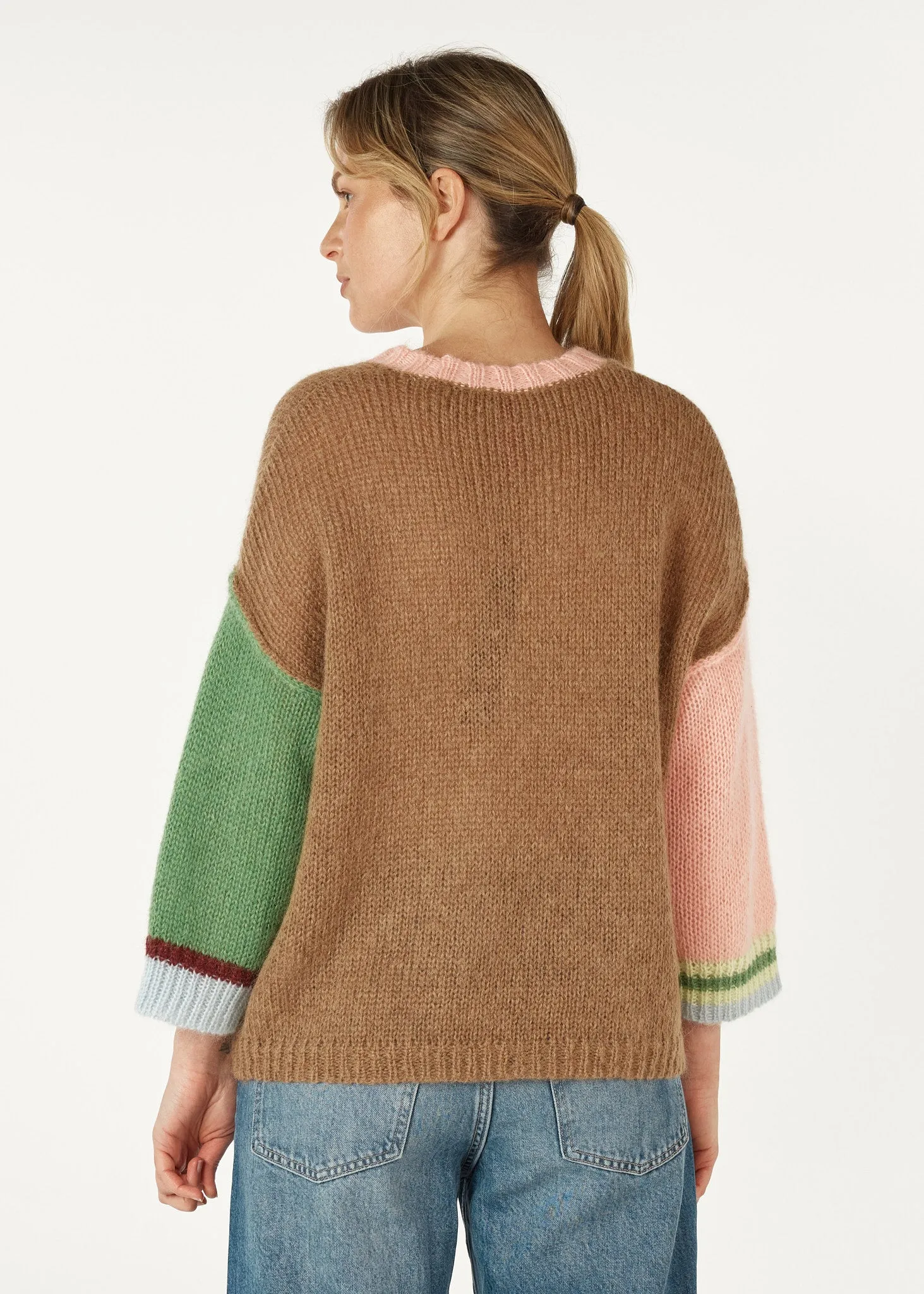 Zaket & Plover Mohair Colour Block Sweater