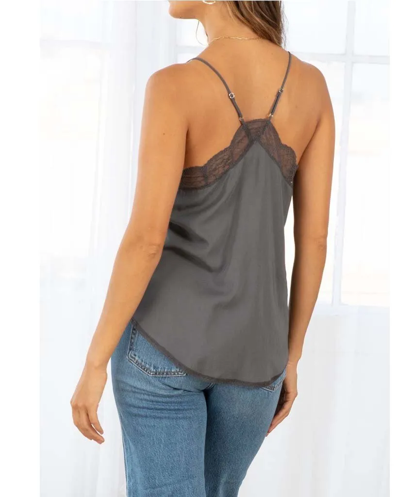 Zarina Lace Cami Pewter
